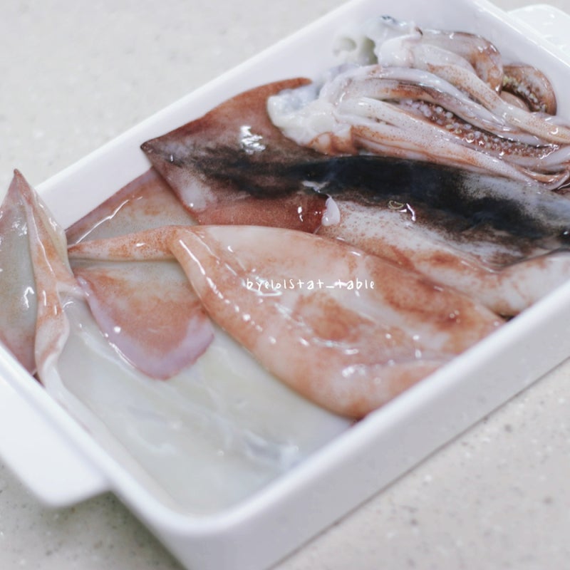 8월 제철 해산물 오징어 손질법 생물오징어 손질