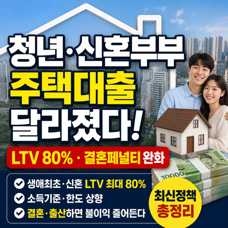 청년·신혼부부 주택대출 달라졌다…LTV 80%·결혼페널티 완화 총정리