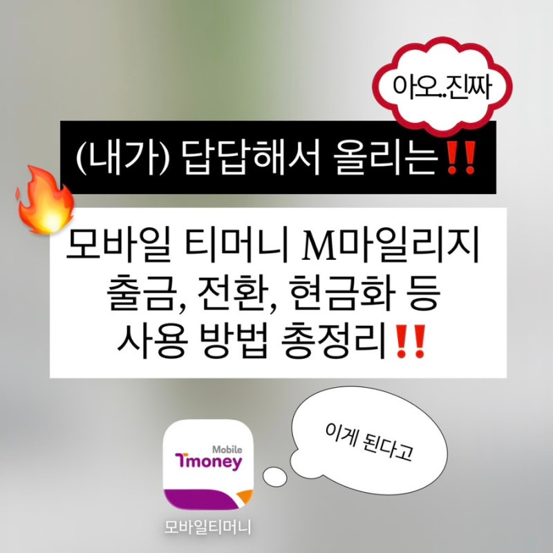 모바일 티머니 K패스환급금 M마일리지 출금, 전환 현금화 등 사용법 총정리!! (아이폰 기준)