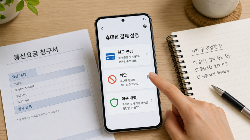 휴대폰 소액결제 차단 방법 SKT · KT · LG유플러스 한도 변경까지 같이 확인하세요