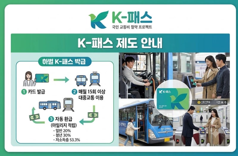 연회비 없는 K패스 체크카드 추천! 최대 환급 혜택 신청 및 실사용 후기
