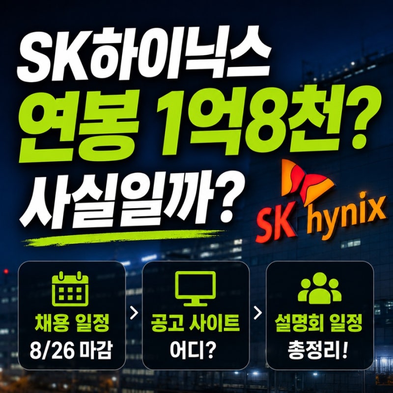 sk 하이닉스 채용 “연봉 1억 8천?” 공고 사이트 설명회 일정 총정리