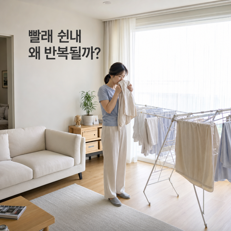 빨래 쉰내 왜 반복될까? 수건 냄새 빨래 냄새 제거순서