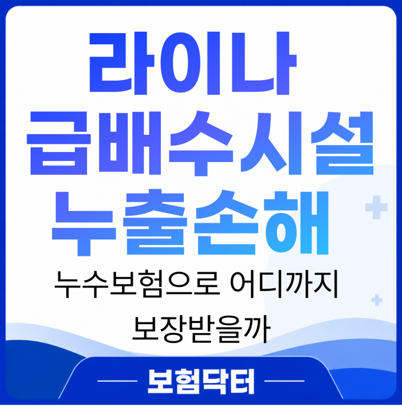 라이나 급배수시설누출손해 누수보험으로 어디까지 보장받을까