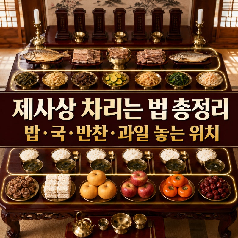 ️ 제사상 차리는 법 총정리｜밥·국·반찬·과일 놓는 위치