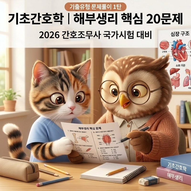 [2026 간호조무사 국시] 기초간호학 기출유형 문제풀이 1탄｜해부생리 핵심 20문제
