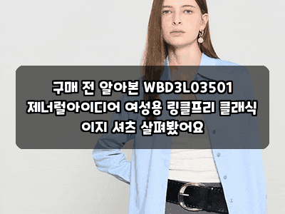 구매 전 알아본 WBD3L03501 제너럴아이디어 여성용 링클프리 클래식 이지 셔츠 살펴봤어요