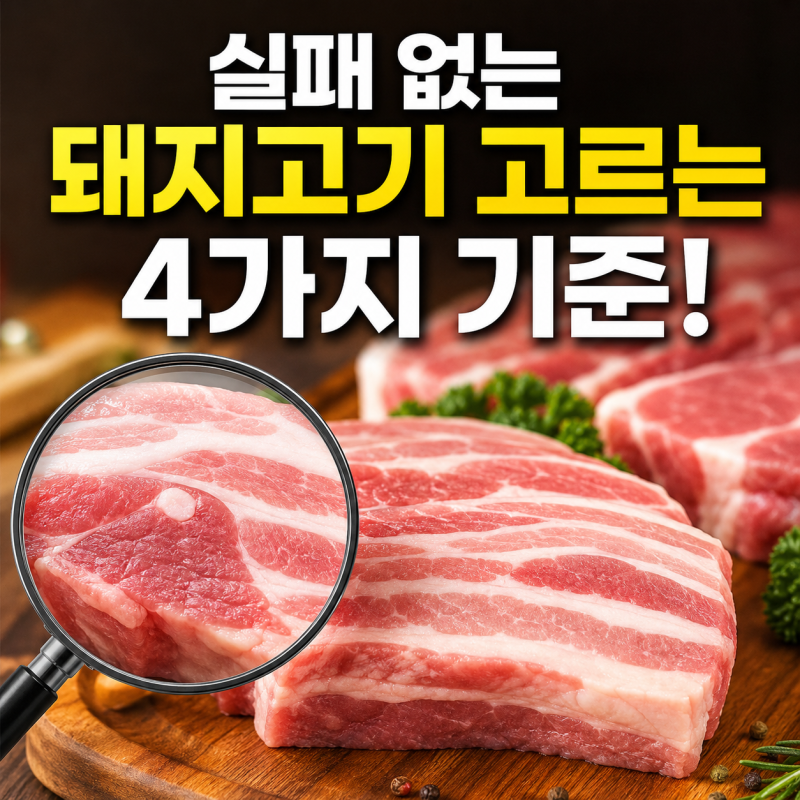 좋은 돼지고기 고르는 법 삼겹살 단면 오돌뼈 위치로 실패 없는 팁
