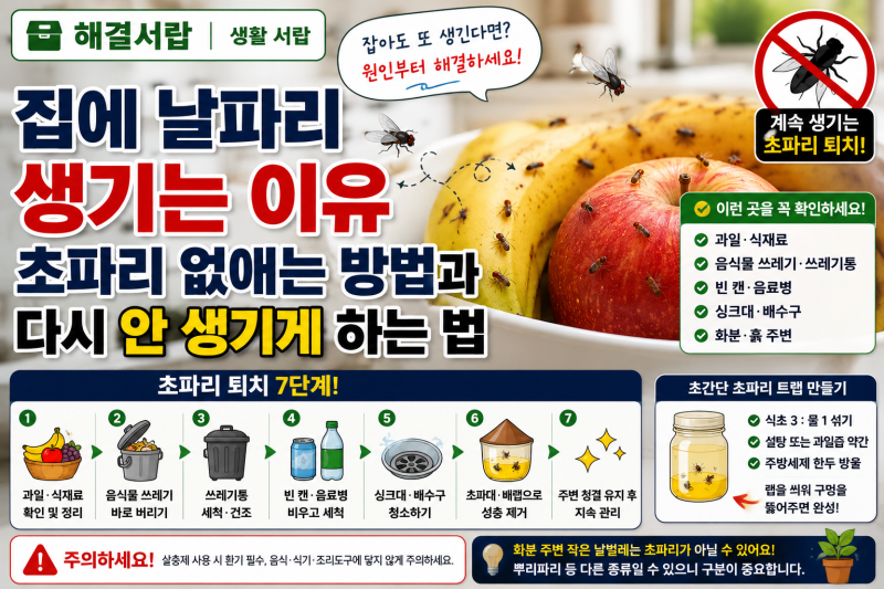 집에 날파리 생기는 이유｜초파리 없애는 방법과 다시 안 생기게 하는 법