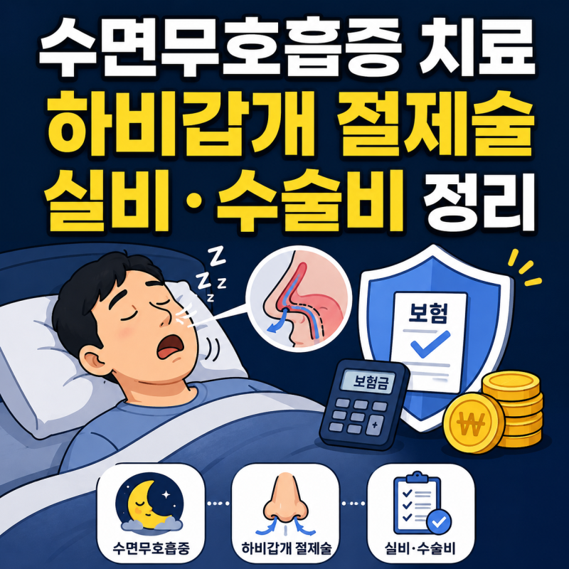 수면무호흡증 치료 하비갑개 절제술 비용 및 실비·수술비 보험금 정리