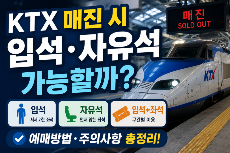 KTX 매진 시 입석·자유석 가능할까? 예매방법 총정리