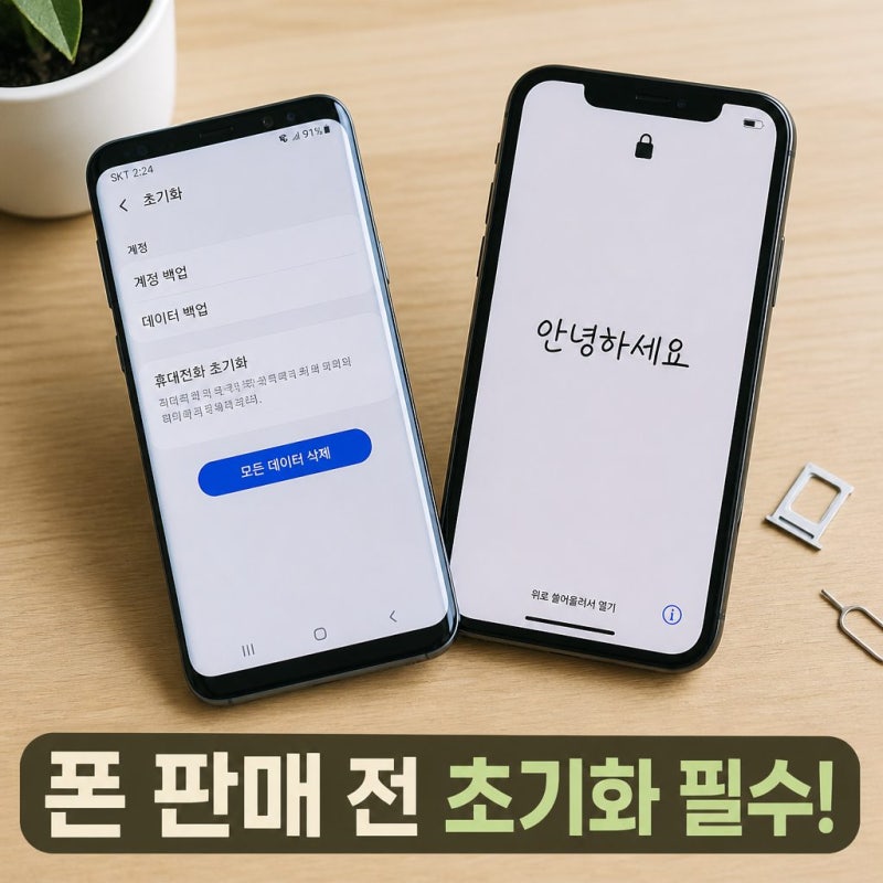 중고 폰 팔 때 필수! 아이폰·갤럭시 완전 초기화 및 구글 계정 해제법