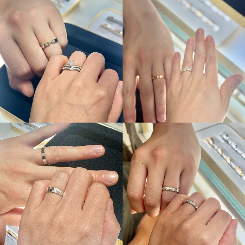 쇼메 웨딩밴드 가격, 수령날짜, 실제착샷 트리옹프 비드쇼메 조세핀 토르사드 솔리테어링까....