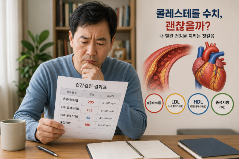 콜레스테롤 200 넘으면 위험할까? LDL·HDL·중성지방 정상수치와 낮추는 방법 총정리