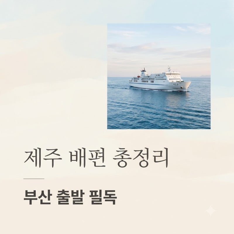예약하려다 깜짝.. 부산제주도배편 직항 중단? 지금 당장 제주 가는 법