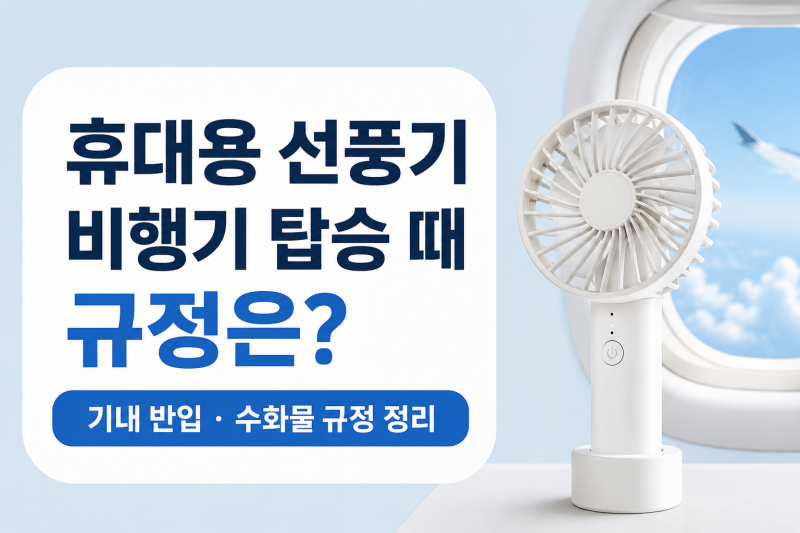 휴대용 선풍기 비행기 탑승 때 수화물 보내는 게 규정인가요