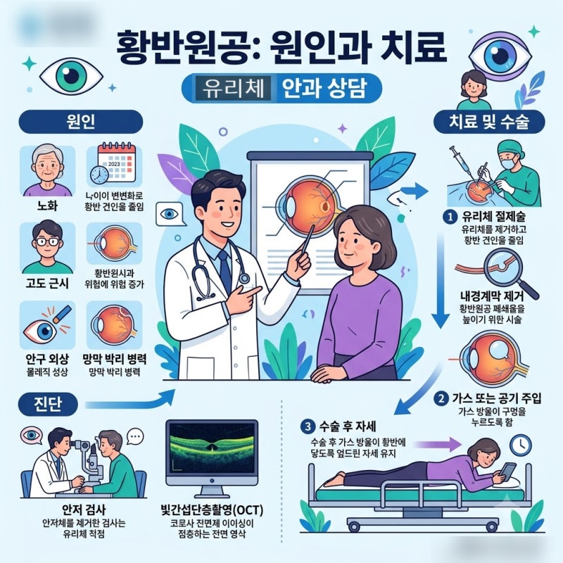 황반원공 원인과 치료, 대학병원 안과 진료 전 무엇을 확인해야 할까?