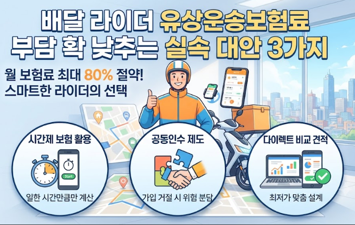 배달 라이더 유상운송보험료 부담 확 낮추는 실속 대안 3가지