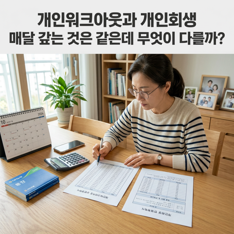 개인워크아웃과 개인회생 차이, 어떻게 갚고 언제 끝날까?