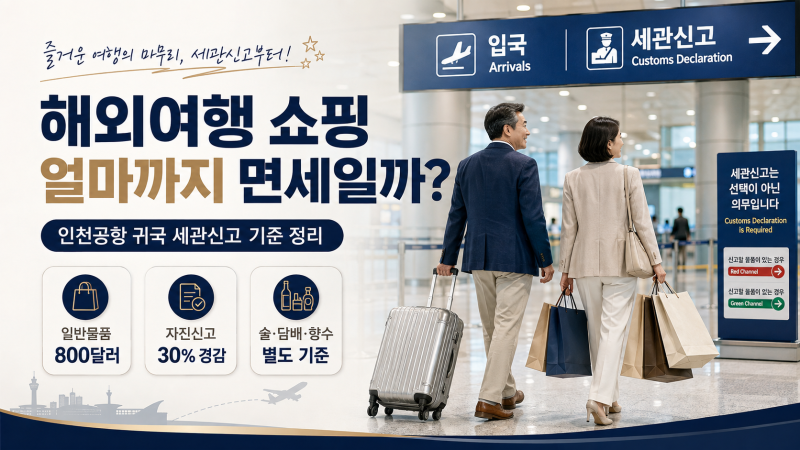 해외여행 쇼핑 얼마까지 면세일까?귀국할 때 인천공항 세관신고 기준 정리