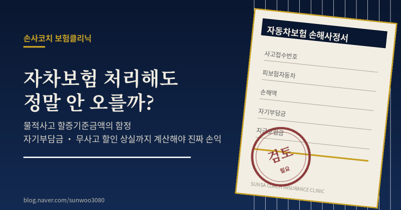 자차보험처리, 정비소가 알려준 물적사고 할증기준금액만 믿었다가 자기부담금 넘게 낸 이....
