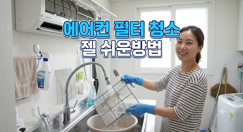 에어컨 냄새 쉰내 없애는 셀프 청소법 3단계 (냉각핀 필터 청소 꿀팁)