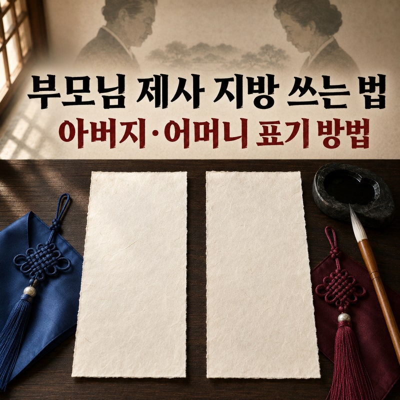 ✍️ 부모님 제사 지방 쓰는 법｜아버지·어머니 표기 방법