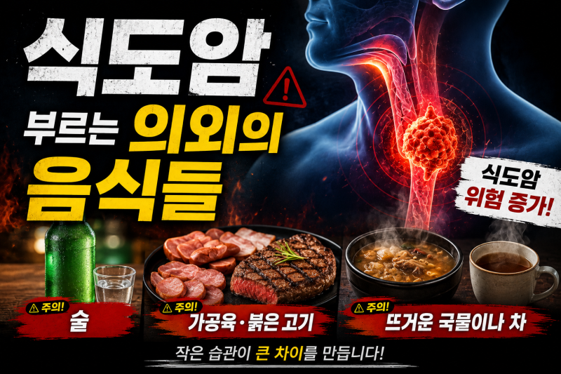 "뜨거운 국물만 조심하면 될 줄 알았는데" — 식도암 부르는 의외의 음식들