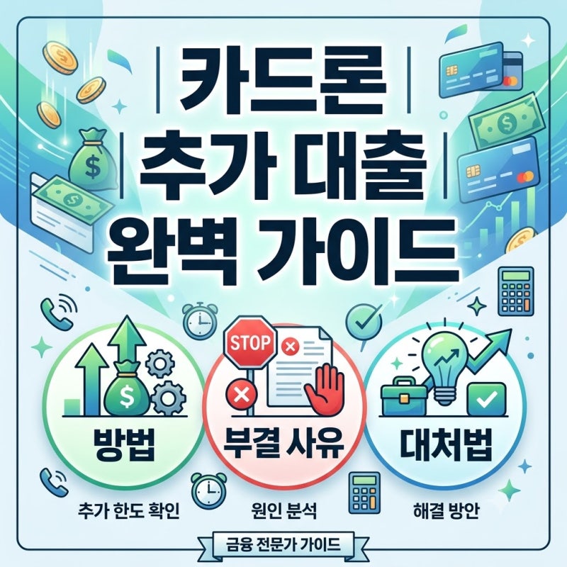 카드론 추가 대출 100% 승인받는 법: 부결 사유 5가지와 현실적인 대처법 총정리