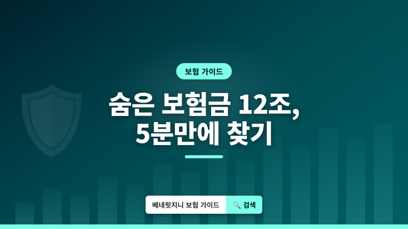 숨은 보험금 12조 8천억원, 내 보험 찾아줌으로 5분 만에 확인하는 법