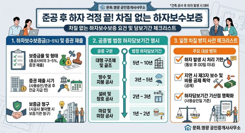 건축 공사 후 하자 발생하면? 하자보수보증증권 확보 및 담보기간 체크리스트