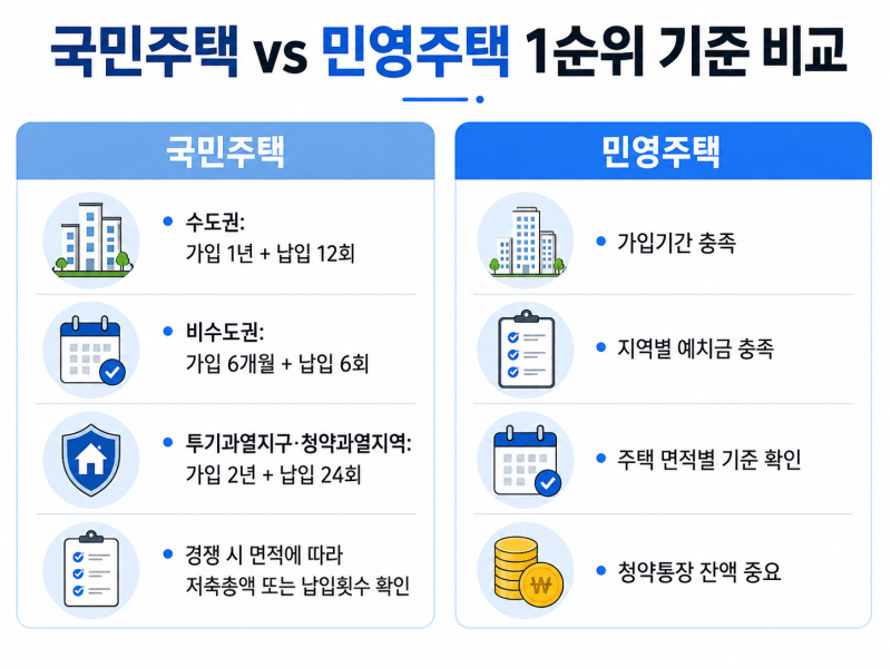 주택청약종합저축 1순위 조건: 예치금·납입횟수·금액 및 1주택자 가능 여부 총정리