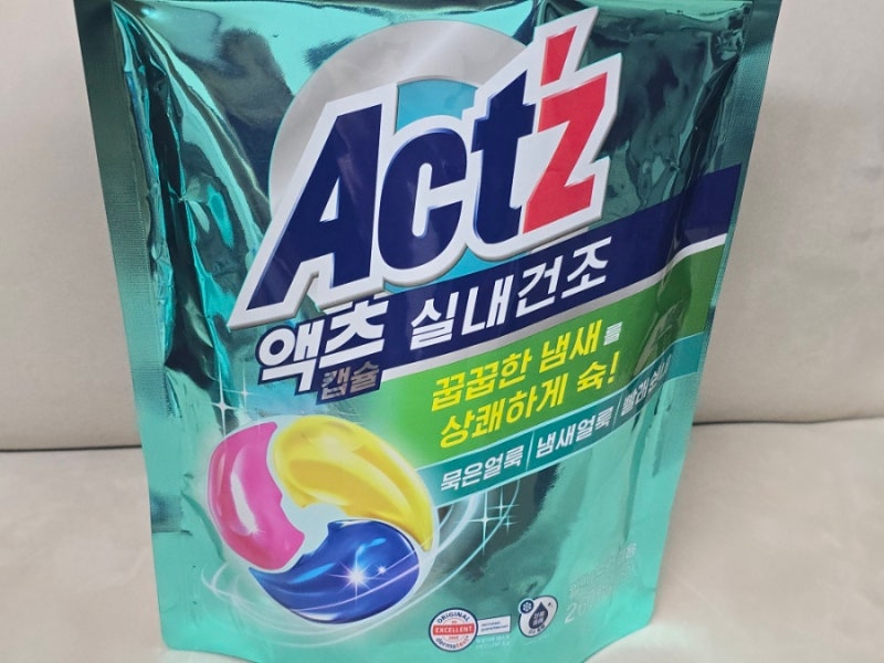 액츠 캡슐 실내건조 세제 리뷰. 퍼실보다는 세척력이 덜해도, 세척력은 평균이상은 되기에 ....