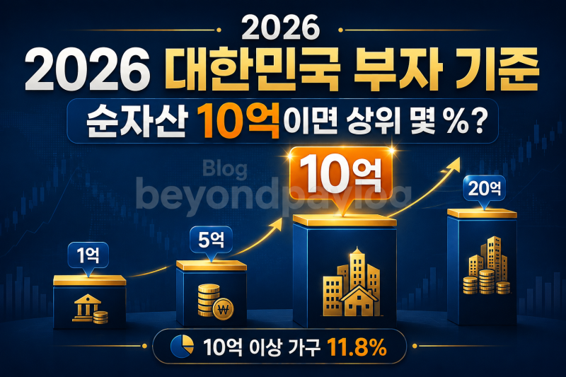 2026 대한민국 부자 기준｜순자산 10억·20억이면 상위 몇 %일까?