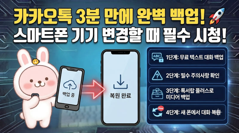 카카오톡 백업하는 방법 스마트폰 기기 변경할 때 3분 만에 끝내는 법