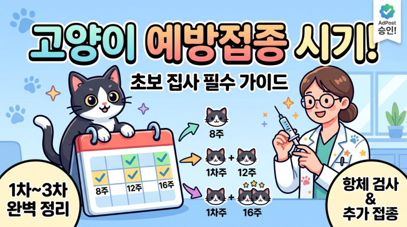 고양이 예방접종 필수 가이드: 종류, 스케줄, 부작용 및 주의사항 총정리