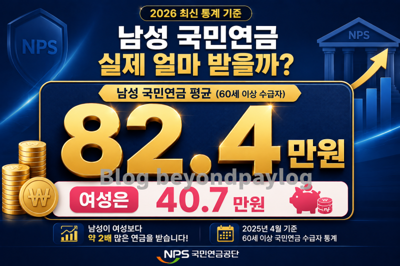 2026 국민연금 남자 평균 수령액｜남성은 실제 한 달에 얼마 받을까?