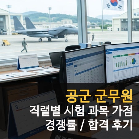 공군 군무원 직렬 시험과목 합격컷 경쟁률 후기 및 가점 주의점