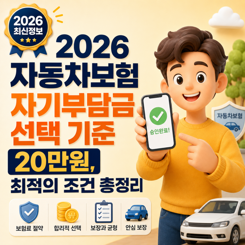 2026 자동차보험 자기부담금 선택 기준 20만원, 최적의 조건 총정리
