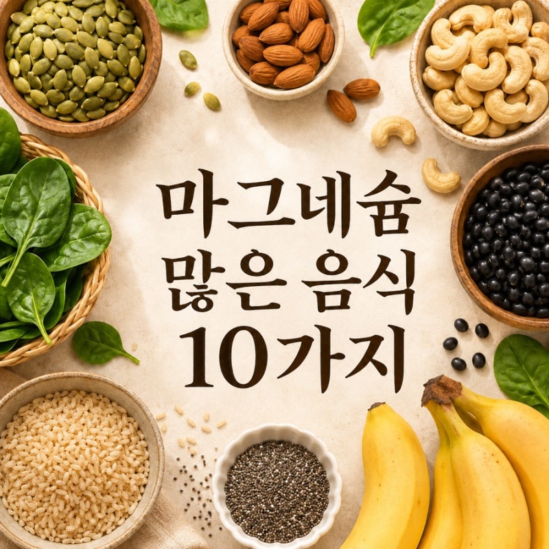 마그네슘 많은 음식 10가지 하루 권장량과 부족할 때 나타나는 신호