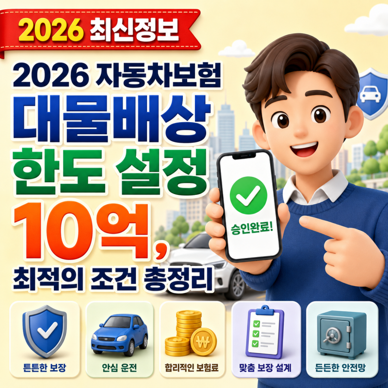2026 자동차보험 대물배상 한도 설정 10억, 최적의 조건 총정리
