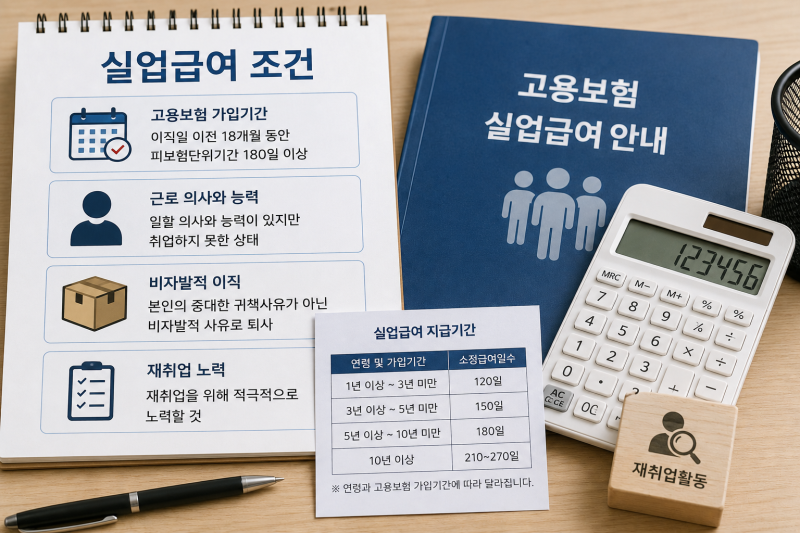 실업급여 조건, 자진퇴사도 받을 수 있을까? 180일 기준부터 지급기간까지