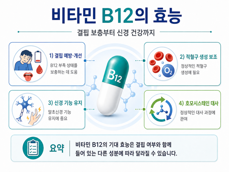 비타민 B12 효능 총정리｜활성형 메코발라민, 손발저림·신경에 왜 중요할까?