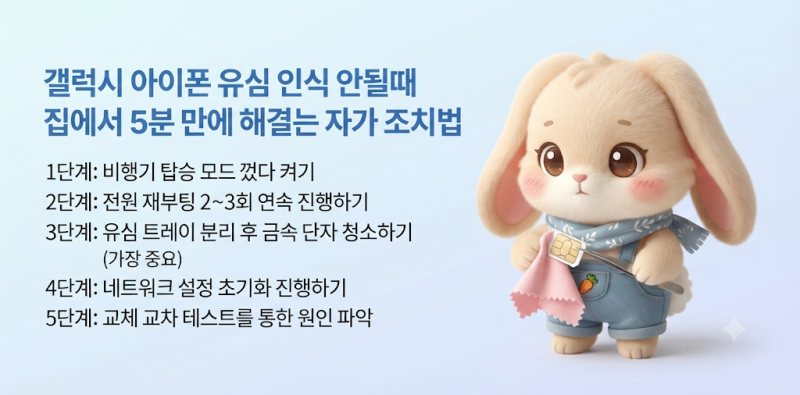 갤럭시 아이폰 유심 인식 안될때 집에서 5분 만에 해결하는 자가 조치법
