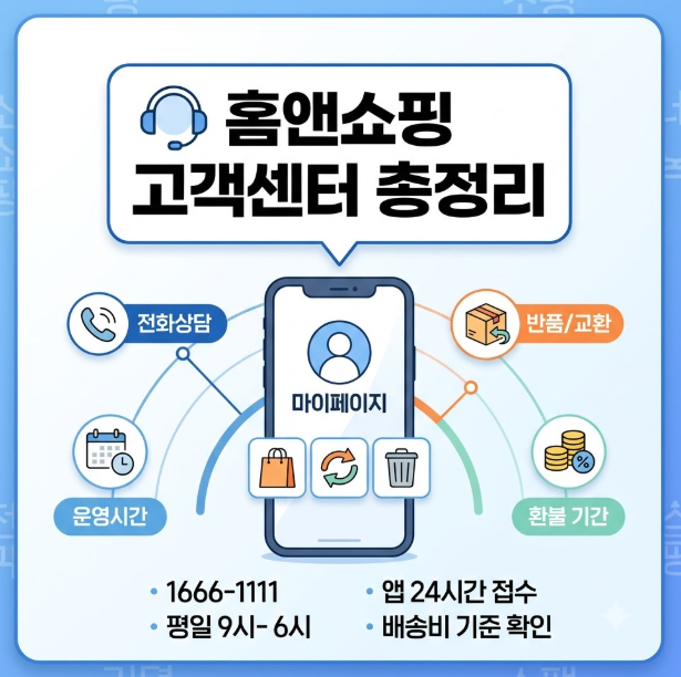 홈앤쇼핑 몰 HNSMALL 고객센터 전화번호 반품 교환 신청 방법 및 환불 소요 기간 정리