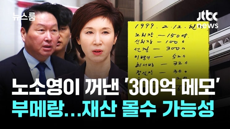 노소영이 꺼낸 300억 메모, 결국 부메랑 됐다…<b>비자금 수사</b> 재점화