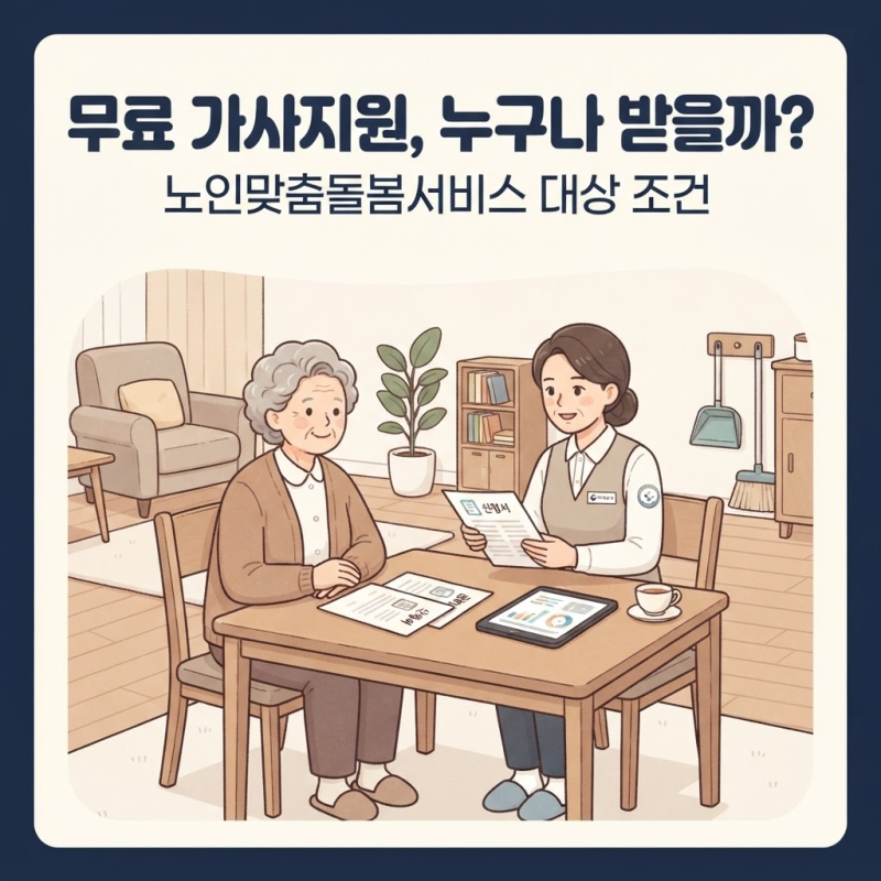 65세 이상 무료 가사지원, 노인맞춤돌봄서비스는 누구나 받을까?
