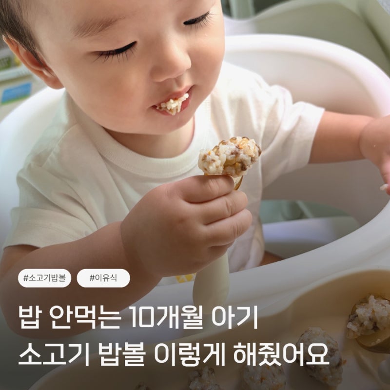 10개월 아기 주먹밥 만들기, 소고기밥볼 아기 간식 레시피
