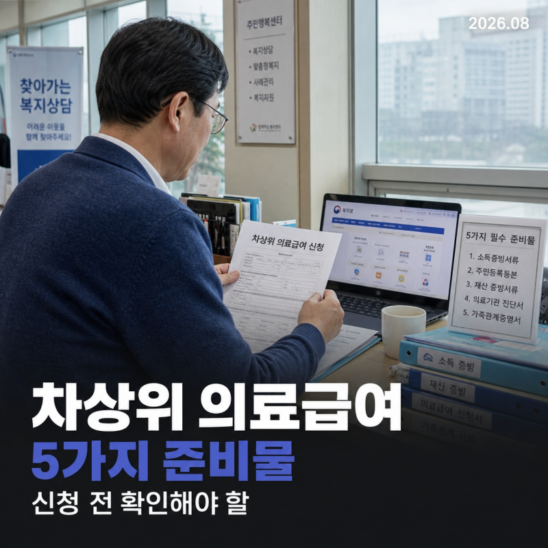 차상위 의료급여 신청 전 확인해야 할 5가지 준비물