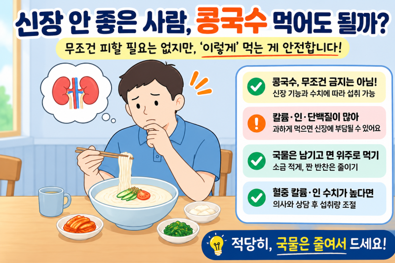 신장 안 좋은 사람은 콩국수 먹어도 될까요